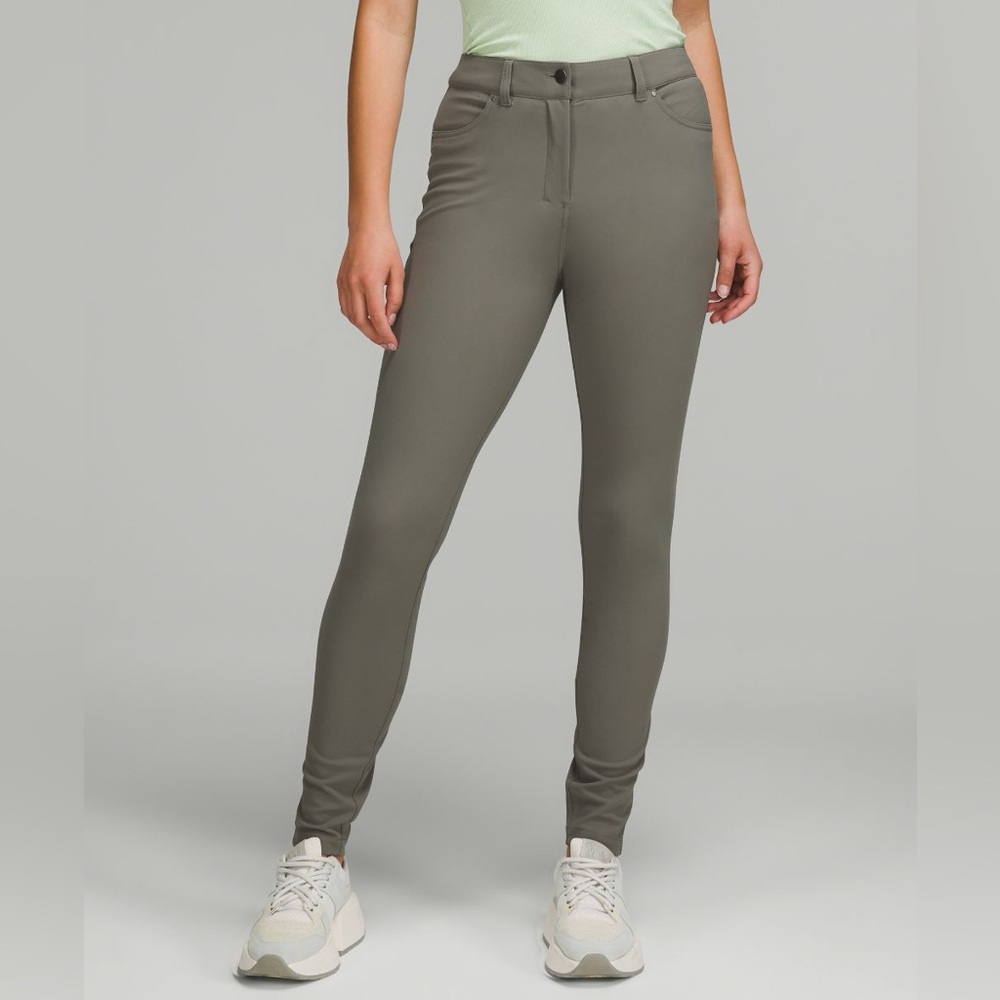 Lululemon City Sleek‎ Slim-Fit 5 Pocket High-Rise Pant Grey Sage Size 24